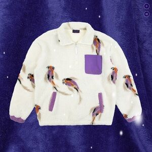 Koi Fish Quarter Zip Sherpa Pullover